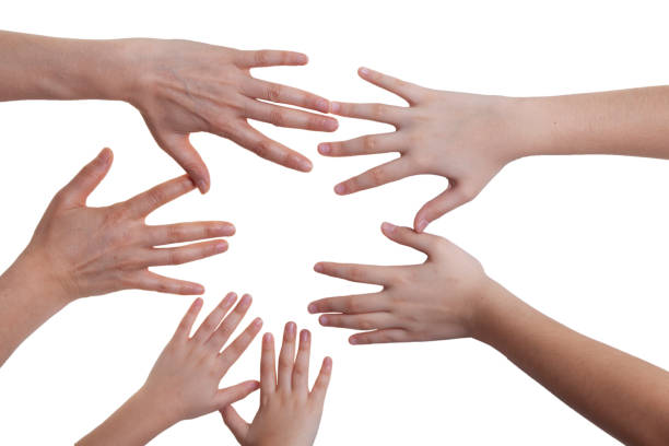 istock three ladies show five fingers with their hands open 1222862462