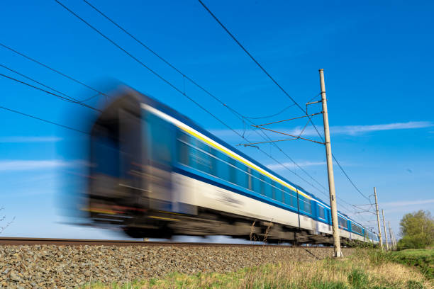 istock intercity express train travels on the tracks 1222863854