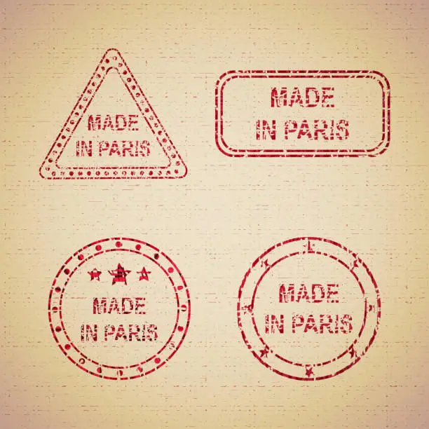 Vector illustration of Stamp made in Paris concept vector illustration graphic design grunge vintage texture