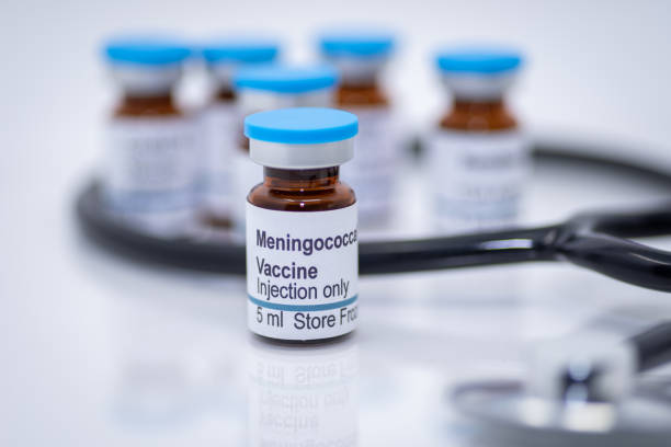 Meningococcal vaccine vial stock photo