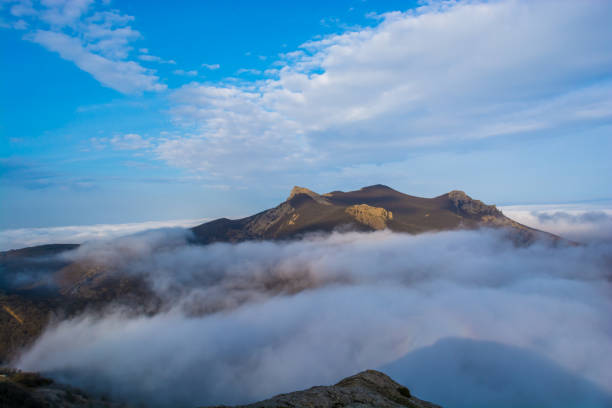 istock Mountains in the fog 1222865159