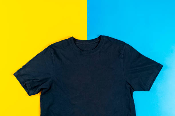 istock simple t-shirt top isolated, minimalistic concept with copy space mockup, a view from above 1222865612