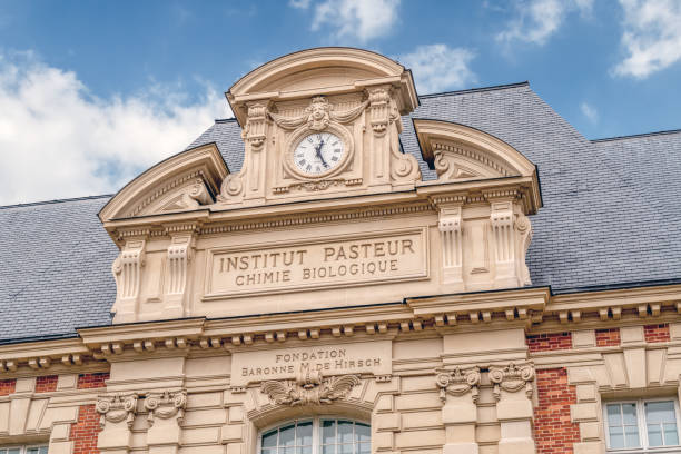 Old building of the Pasteur institute in Paris Paris, France - February 09 2020: Old building facade of the Pasteur institute in Paris pasteur institute stock pictures, royalty-free photos & images