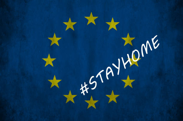 istock Flag with the stayhome saying 1222866488