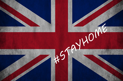Flag with the stayhome saying