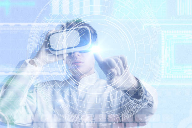 istock the professional doctor using futuristic AR interface hud, hand touch button 1222869217