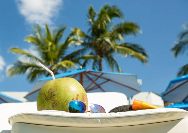 Vacation at a tropical resort.
