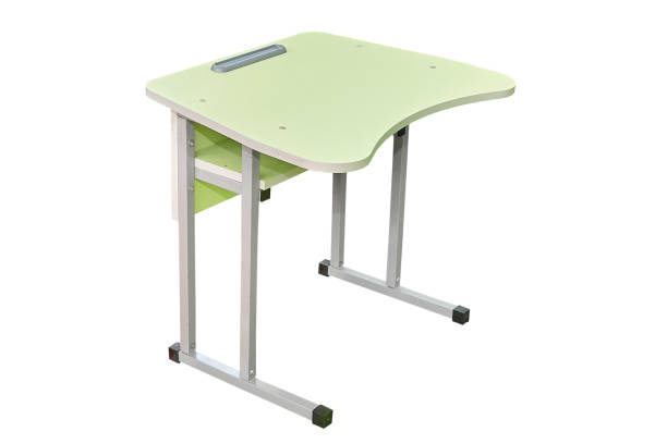 istock Furniture. Table. Wooden school desk isolated on white 1222872886