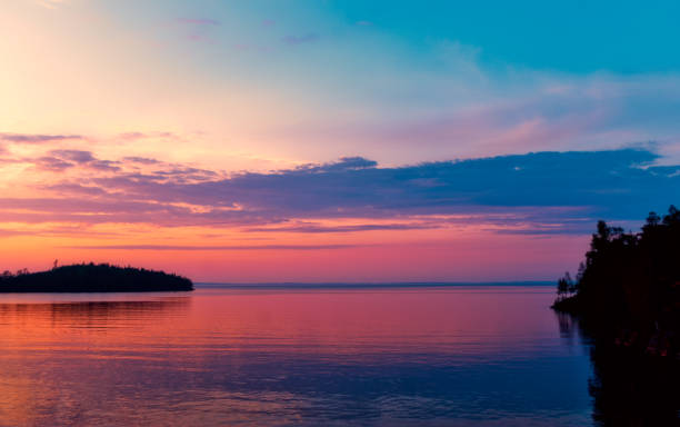 istock Sunset on the lake. 1222879776