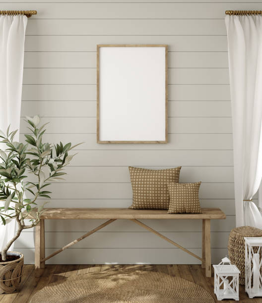 istock Mockup in farmhouse interior background 1222880562