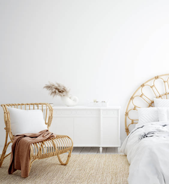 istock White cozy coastal bedroom interior 1222880567