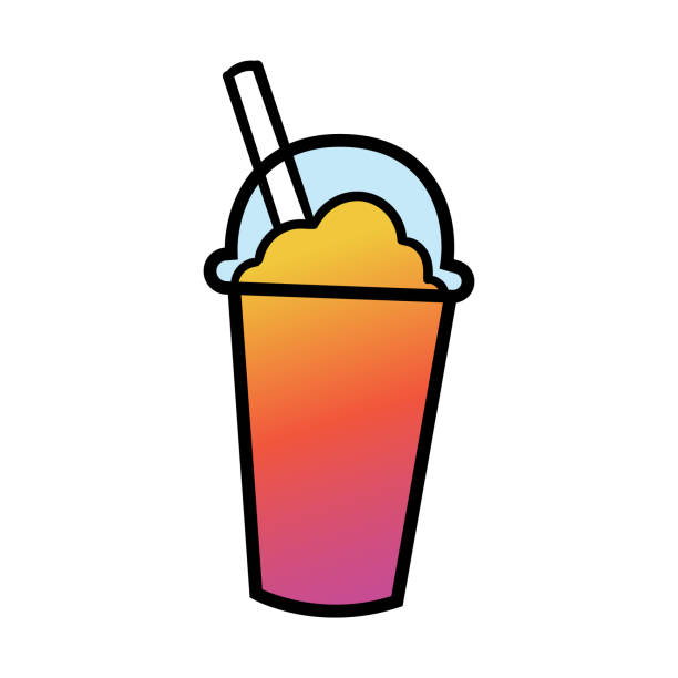 vektor cartoon slush trinken illustration - cocktail orange cup juice stock-grafiken, -clipart, -cartoons und -symbole