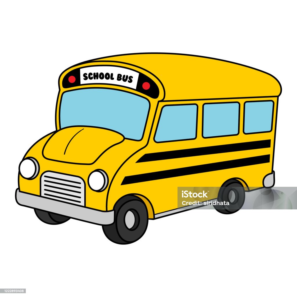 Vector Cartoon School Bus Illustration Stock Illustration - Download Image  Now - School Bus, Clip Art, Cute - iStock