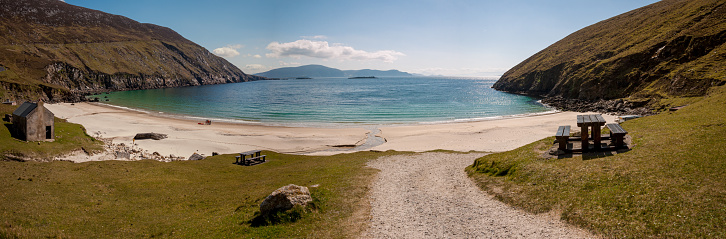 Panorama of Keem Bay Achill Island off County Mayo on the west coast of the Republic of Ireland