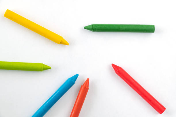 istock Crayons and pastels isolated on white background with copy space. 1222896314