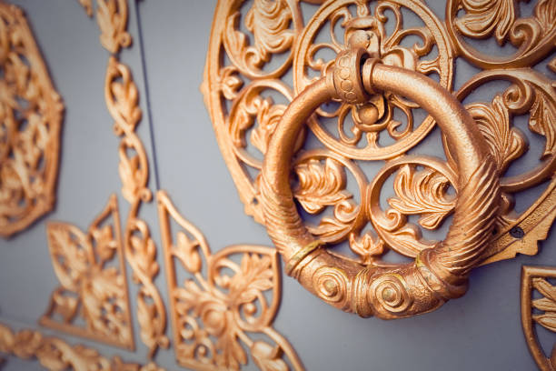 istock beautiful vintage golden door handle 1222897529