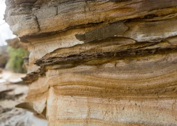 Close up photo of textured limestone cliffs