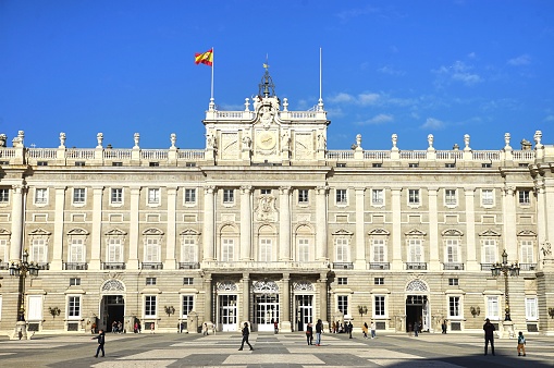 Madrid, Spain :December  4 ,2019    The  Royal Palace of Madrid  in the heart of the city