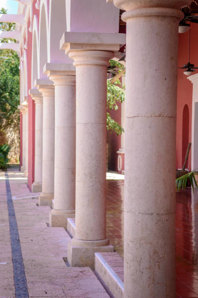 istock A row of columns in a mexican hacienda. 1222899932