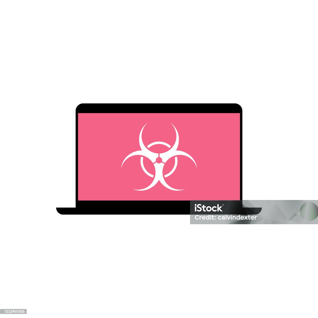Biohazard Icon Computer Laptop Computer Biohazard Symbol On Screen Stock Illustration ...