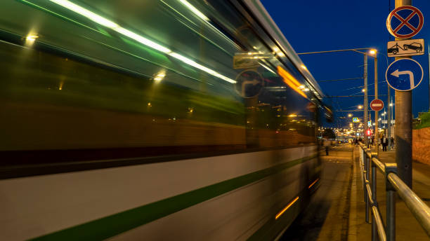 istock Bus traffic at the city bus terminal 1222901657