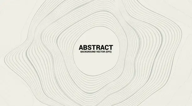 Vector illustration of Digital Contour curve line and wave with wireframe .