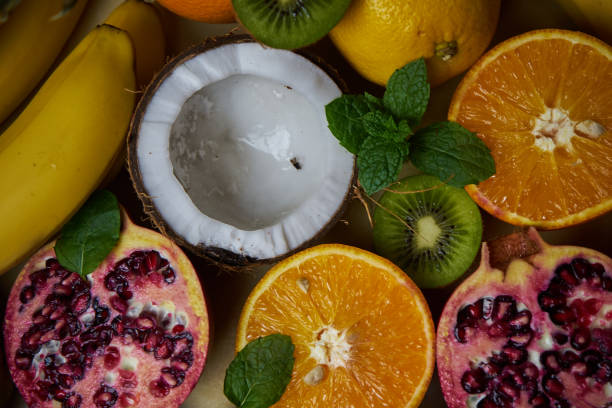 istock tropical fruit composition;  fruit colors and flavors. 1222909780