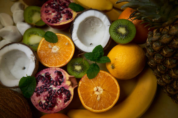 istock tropical fruit composition;  fruit colors and flavors. 1222910378