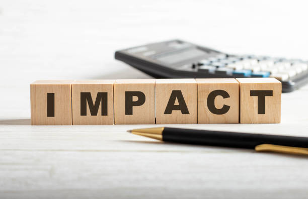 istock impact - name from wooden letters. Office desk, informative and communication background 1222910624