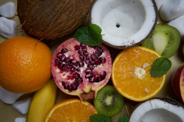 istock tropical fruit composition;  fruit colors and flavors. 1222911356