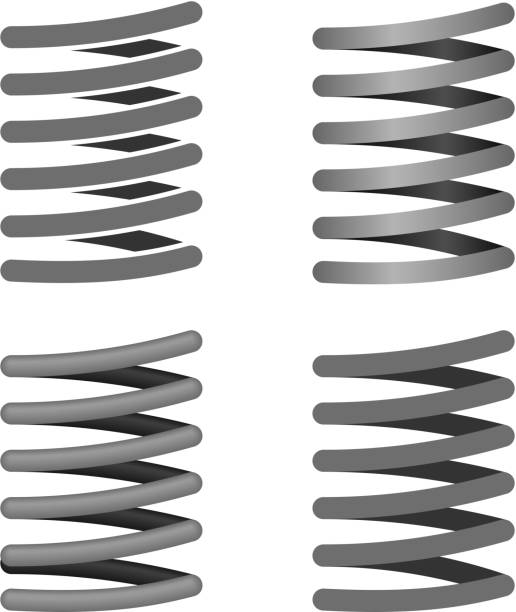 コイルスプリングシンボル - springs spiral flexibility metal点のイラスト素材／クリップアート素材／マンガ素材／アイコン素材