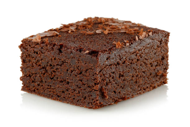 istock Slice of brownie isolated on white 1222912519