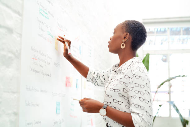 istock Outlining the steps she needs to take to success 1222913635
