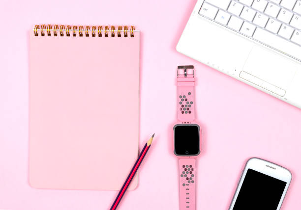 istock Creative flat lay photo of workspace desk. 1222929017