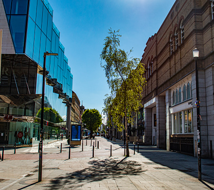 An empty Dublin City centre during the Covid 19 global pandemic, Dublin, Ireland