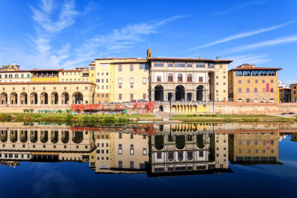 istock Vasari corridor and Ponte Vecchio over the Arno River, florence 1222937050