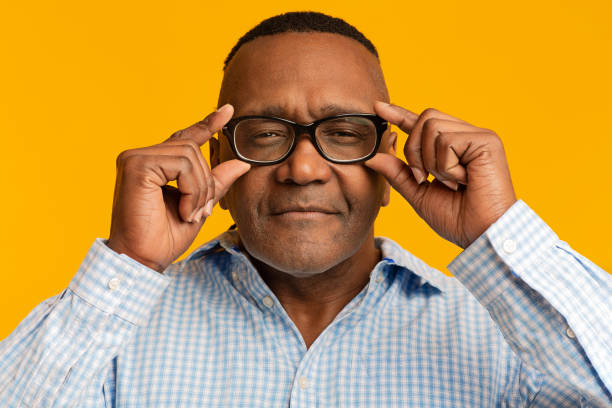 Confident mature african american man wearing glasses
