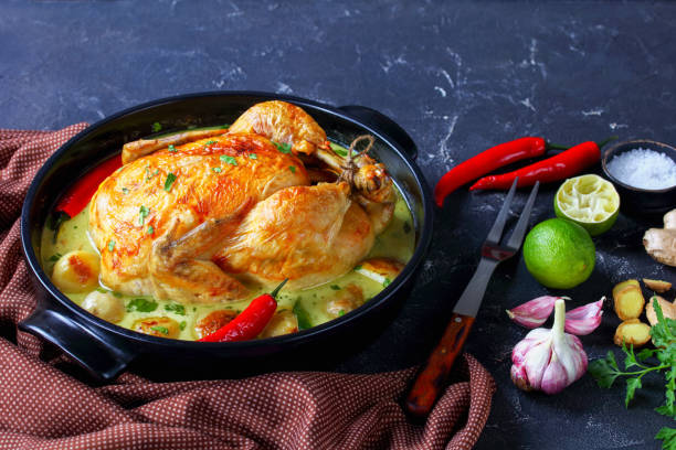 istock pot roasted coconut chicken with baby potato 1222938840