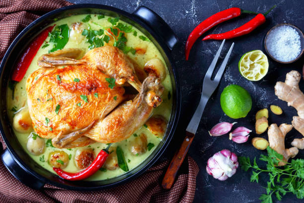 istock pot roasted coconut chicken with baby potato 1222938980