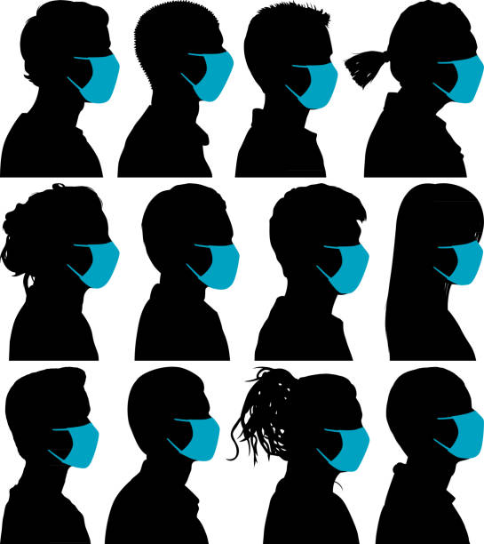 ilustraciones, imágenes clip art, dibujos animados e iconos de stock de perfiles altamente detallados - ponytail side view women human head