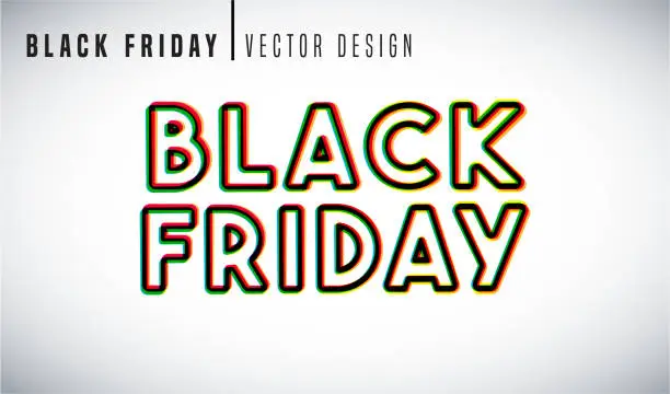 Vector illustration of Colorful vector design concept. Black Friday Text