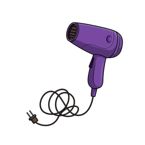 Illustration Of Purple Hairdryer Into A White Background For Assembling Or  Creating Teaching Materials For Moms Doing Homeschooling And Teachers  Searching For Pictures For Teaching Materials Such As Flashcards Or  Childrens Books