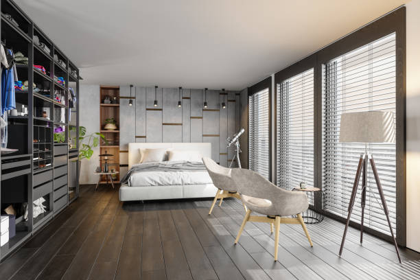istock Luxury Bedroom With Dressing Room 1222944779