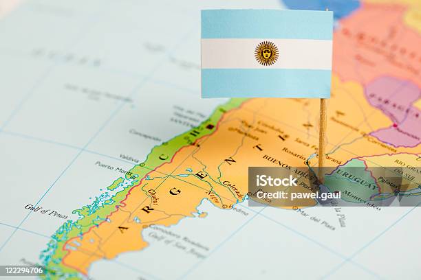 Mapa E Bandeira Da Argentina - Fotografias de stock e mais imagens de Mapa - Mapa, Argentina, Buenos Aires