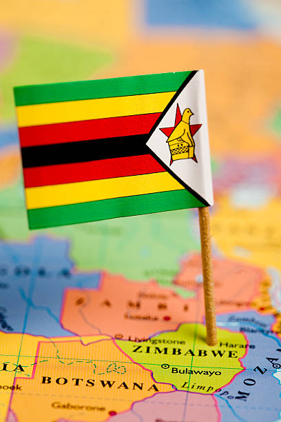 istock Map and Flag of Zimbabwe 122294714