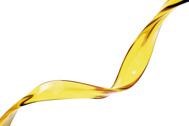 空気中のオリーブオイルの流れ - 食用油 ストックフォトと画像