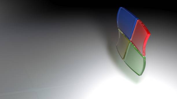 Abstract background with four colored transparent square glasses waving over a white surface - 3D rendering illustration
