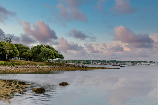 istock Marina Past Point Under Dusk Clouds 1222951112