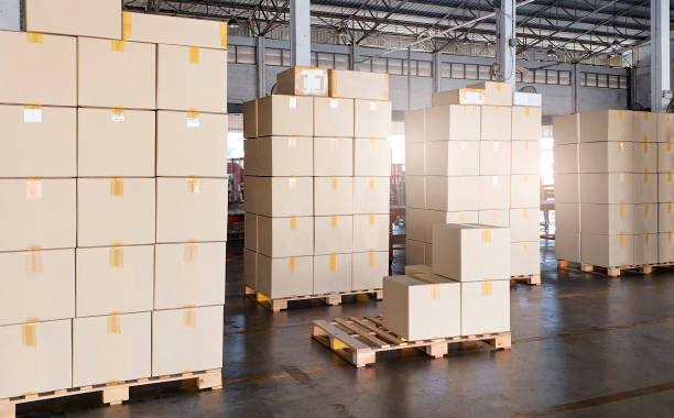 istock stack of cardboard boxes on wooden pallets, interior of storage warehouse, package box, shipment export, warehouse logistics cargo shipping 1222954032