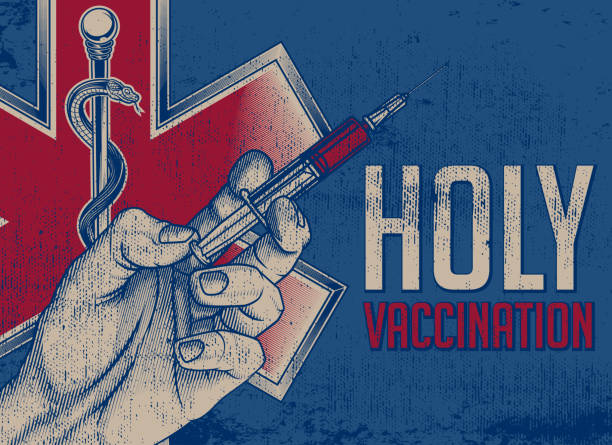 ilustrações, clipart, desenhos animados e ícones de desenho de pôster de vacinação sagrada. - injeção insulina luva